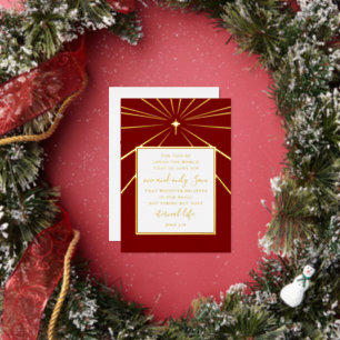 Johannes 3:16 Gepersonaliseerd geloof Kerstmis Roo Folie Feestdagenkaart