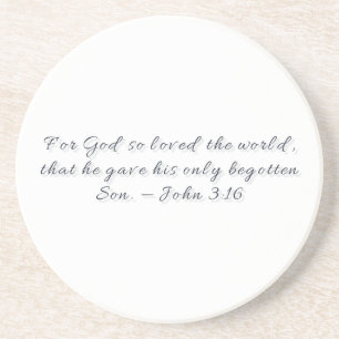 Johannes 3:16, Geschenk Zandsteen Onderzetter