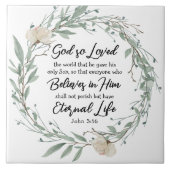 Johannes 3:16 God had de wereld zo lief, Bijbelver Tegeltje (Voorkant)