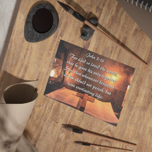 Johannes 3:16 God heeft de wereld zo liefgehad, la Briefkaart