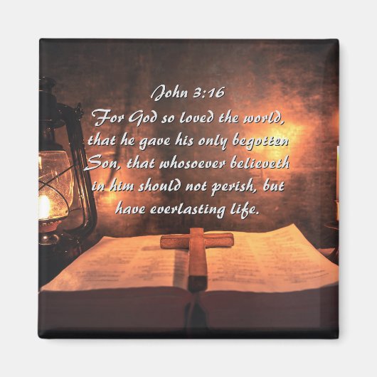 Johannes 3:16 God heeft de wereld zo liefgehad, la Magneet (Voorkant)