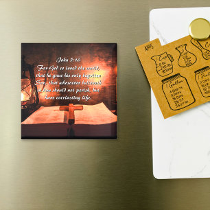 Johannes 3:16 God heeft de wereld zo liefgehad, la Magneet