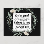 Johannes 3:16 God heeft het Bijbelvers zo liefgeha Briefkaart (Voorkant)