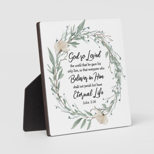 Johannes 3:16 God heeft het Bijbelvers zo liefgeha Fotoplaat (Voorkant)