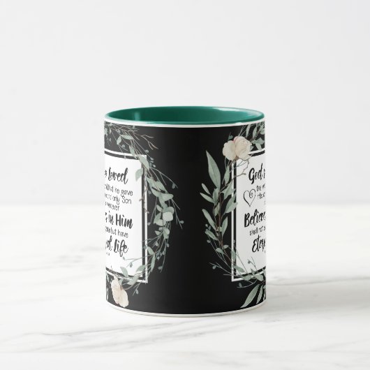 Johannes 3:16 God heeft het Bijbelvers zo liefgeha Mok (Midden)