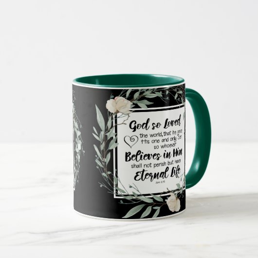 Johannes 3:16 God heeft het Bijbelvers zo liefgeha Mok (Voorkant rechts)