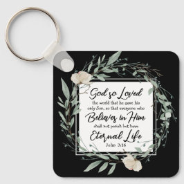Johannes 3:16 God heeft het Bijbelvers zo liefgeha Sleutelhanger