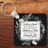 Johannes 3:16 God heeft het Bijbelvers zo liefgeha Sleutelhanger (Voorkant)
