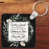 Johannes 3:16 God heeft het Bijbelvers zo liefgeha Sleutelhanger (Achterkant)