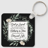 Johannes 3:16 God heeft het Bijbelvers zo liefgeha Sleutelhanger (Achterkant)