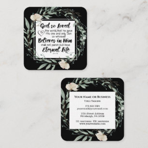 Johannes 3:16 God heeft het Bijbelvers zo liefgeha Vierkante Visitekaartje