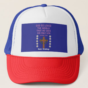 Johannes 3:16 God heeft Zijn enige Zoon het Christ Trucker Pet