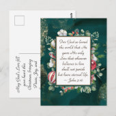 Johannes 3:16 God hield zo van de Wereldbijbel Ker Briefkaart (Voorkant / Achterkant)