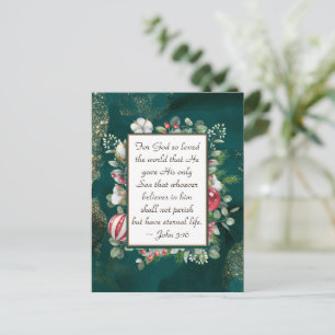 Johannes 3:16 God hield zo van de Wereldbijbel Ker Briefkaart