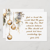 Johannes 3:16 God hield zo van de Wereldbijbel Ker Feestdagenkaart (Voorkant / Achterkant)