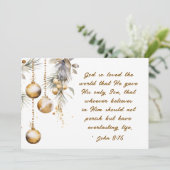 Johannes 3:16 God hield zo van de Wereldbijbel Ker Feestdagenkaart (Staand voorkant)