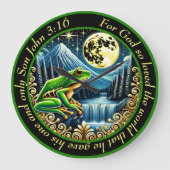 Johannes 3:16 Gouden kikker springt in rustieke pe Grote Klok (Voorkant)