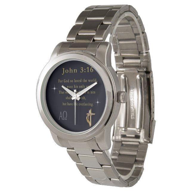 Johannes 3:16 horloge (Gekanteld)