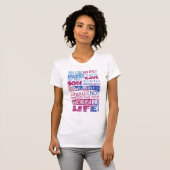 Johannes 3:16 in een Roze Waterverf Ontwerp, Dames T-shirt (Voorkant volledig)