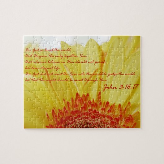 Johannes 3:16 in het voorjaar legpuzzel (Horizontaal)
