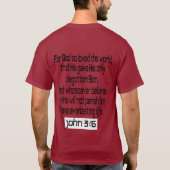 Johannes 3:16 Jezus Liefde Mannen T-shirt (Achterkant)