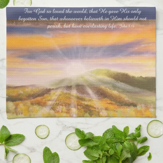 Johannes 3:16 Keukenhanddoeken (Gevouwen)