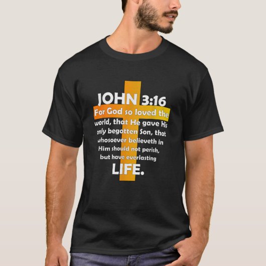 Johannes 3 16 KJV Bijbel Christelijk T Shirt 03 (Voorkant)