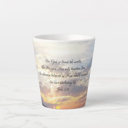 Johannes 3:16 Latte Mok (Voorkant)