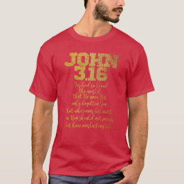 Johannes 3.16 met Schrift Christelijk T-shirt