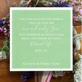 Johannes 3:16 | Mint Green Christelijke Paaskerk Servet