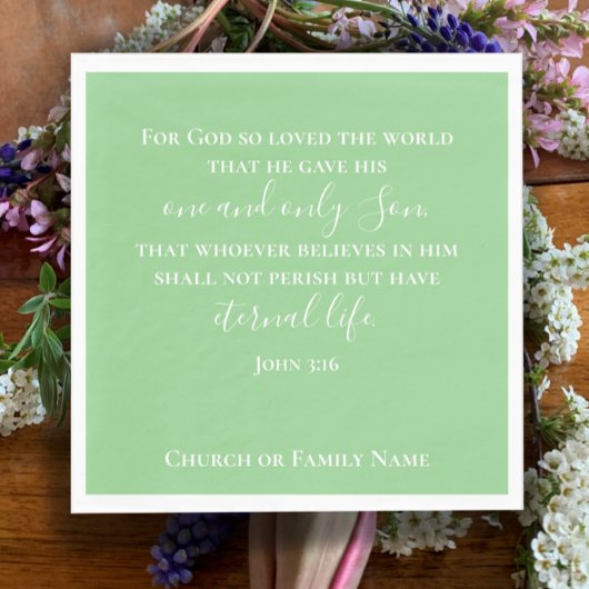 Johannes 3:16 | Mint Green Christelijke Paaskerk Servet