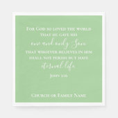 Johannes 3:16 | Mint Green Christelijke Paaskerk Servet (Voorkant)