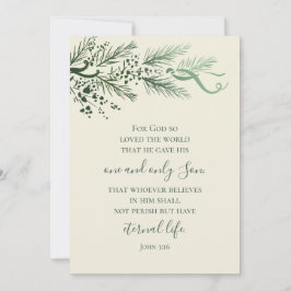 Johannes 3:16 Moderne Pijnboom Foto Christelijk Ke Feestdagenkaart