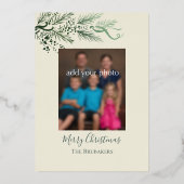 Johannes 3:16 Moderne Pijnboom Foto Christelijk Ke Folie Feestdagenkaart (Achterkant)