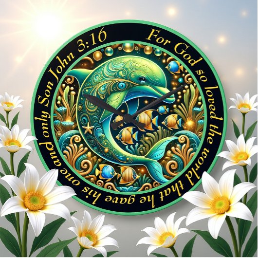 Johannes 3:16 Ocean Harmony Dolfijn Grote Klok