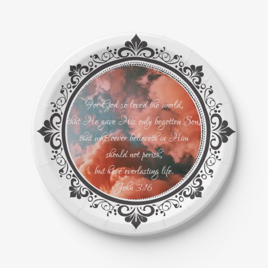 Johannes 3:16 Papieren Borden Bordje (Voorkant)