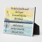 Johannes 3:16 Plaquette Fotoplaat (Zijkant)