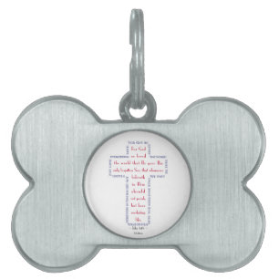 Johannes 3:16 Rode, Witte en Blauwe Kruis Huisdieren Naamplaatje