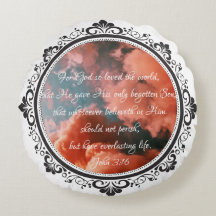 Johannes 3:16 Ronde accentkussen