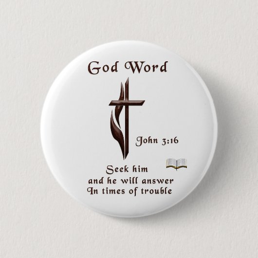 Johannes 3:16 ronde button 5,7 cm (Voorkant)