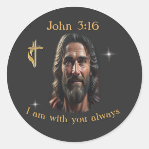 Johannes 3:16 ronde sticker