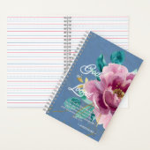 Johannes 3:16 Roze Waterverf Bloemen Christelijk Notitieboek (Binnen)