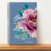 Johannes 3:16 Roze Waterverf Bloemen Christelijk Notitieboek