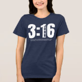 Johannes 3:16 Solide Christelijke bijbelvers van d Tri-Blend Shirt (Voorkant)