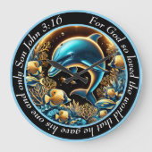 Johannes 3:16 Speelse diepten Dolfijn Zoon van God Grote Klok (Voorkant)