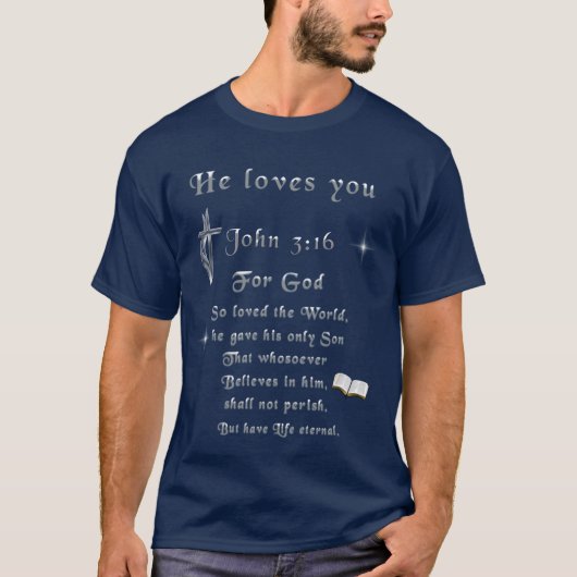 Johannes 3:16 t-shirt (Voorkant)
