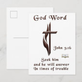 Johannes 3:16 uitnodiging briefkaart (Voorkant / Achterkant)