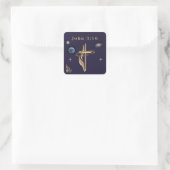Johannes 3:16 vierkante sticker (Tas)