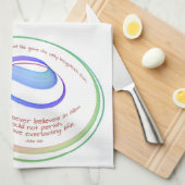 Johannes 3:16 Voor God zo geliefd regenboog Fracta Theedoek (Quarter Fold)