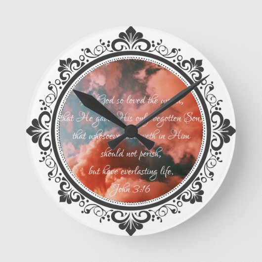 Johannes 3:16 Wandklok (Voorkant)